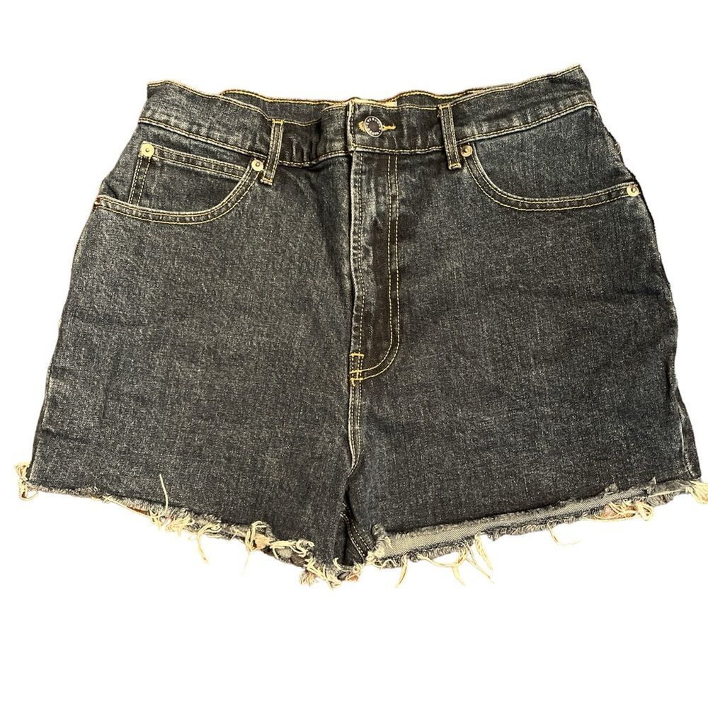 Everlane High-Waist Charcoal Denim Cutoff Shorts